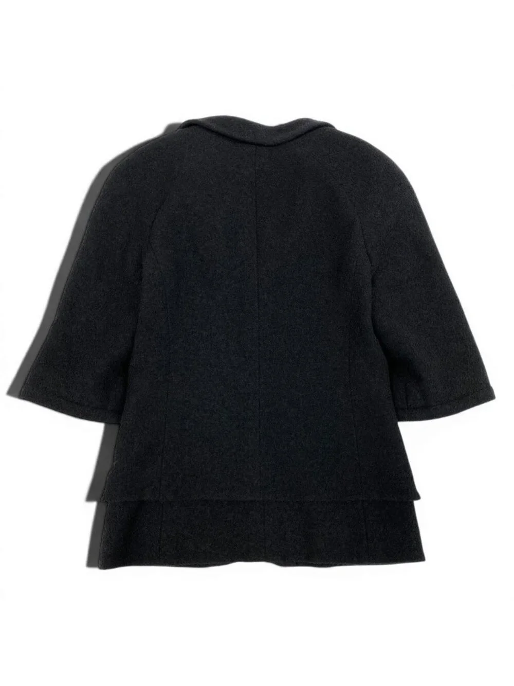 Chanel Cropped Tweed Jacket CC Logo 38 Black